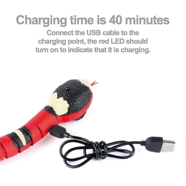 Smart Sensing Orm Leksak, Interaktiva Kattleksaker USB Uppladdningsbar Realistisk Simulering Elektrisk Orm T