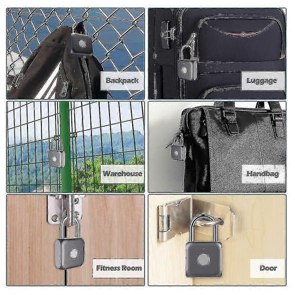 Fingeravtryckslås, Smart Lås, Vattentätt, USB Uppladdningsbart