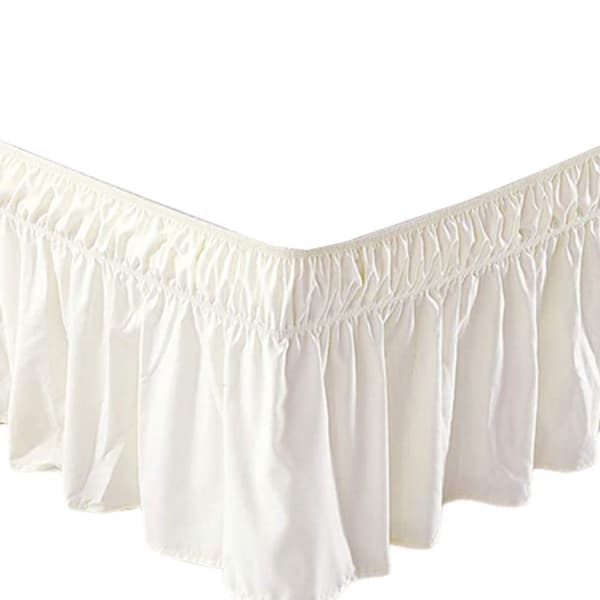 Sängkappa elastisk dammvippa volanger enkel passform 198*203+38cm