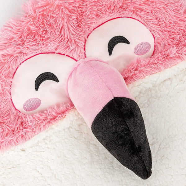 Stor Lamm-Hoodie Filt One Size för Flickor Kvinnor - Flamingo