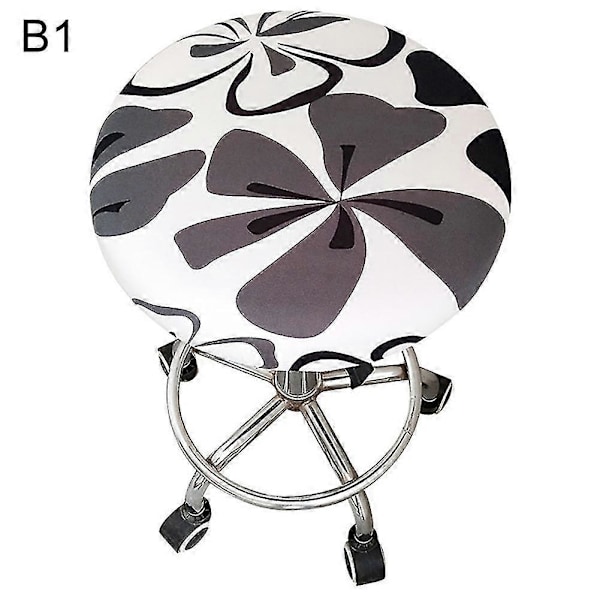 Rund Blommig Tryckt Elastisk Spandex Stolsöverdrag Dekor För 30-45cm Stol Pall Kaesi