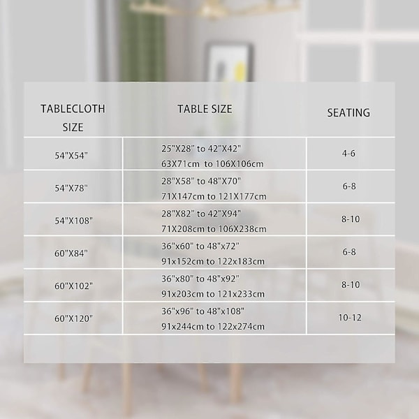 Rektangulär Duk - 152 x 213 cm - Fläck- och Skrynkelresistent Tvättbar Polyesterduk, De