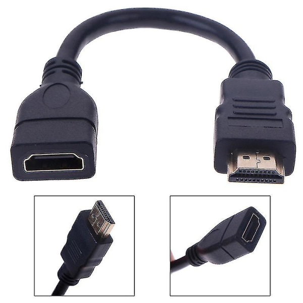 1 st 15cm/30cm HDMI hane till hona förlängningskabel HDMI-skydd 0.3m