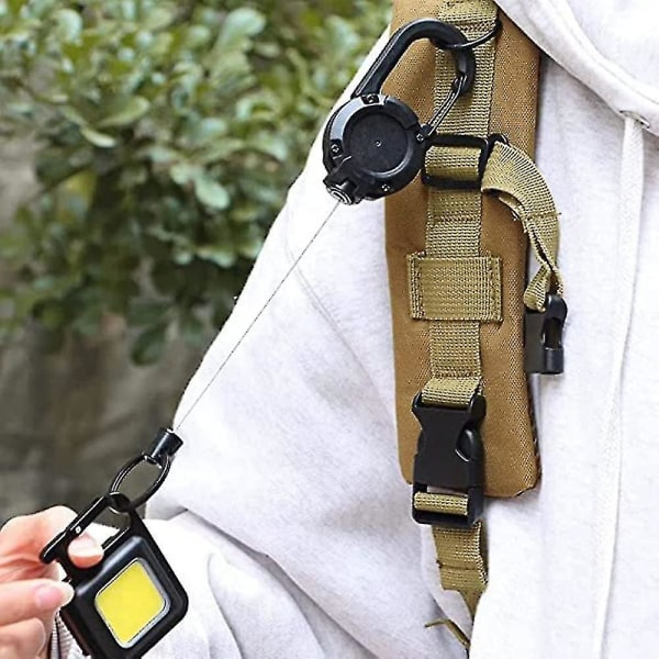 Utfällbar stålrep för utomhusbruk Luya Tactical Keychain Stöldskydd H Black 1 pcs
