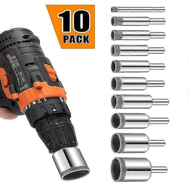 10-pack Diamantborr, Glastegel, Keramiska Marmorborr, Borr