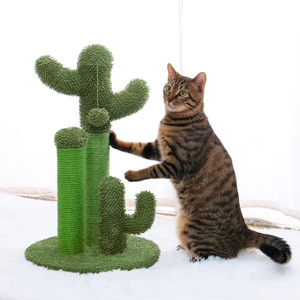 Kaktusskrapstolpe för katter, (H: 53cm/20,9") Grön M