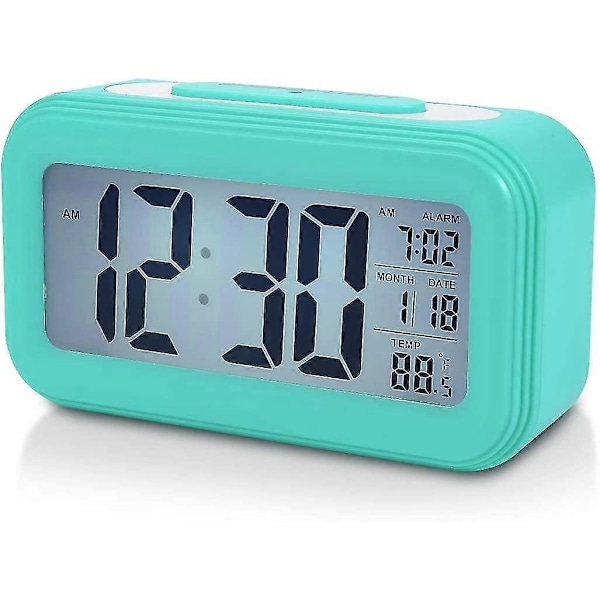 Digital väckarklocka med batteri för sovrum, LCD-display sängklocka med snooze