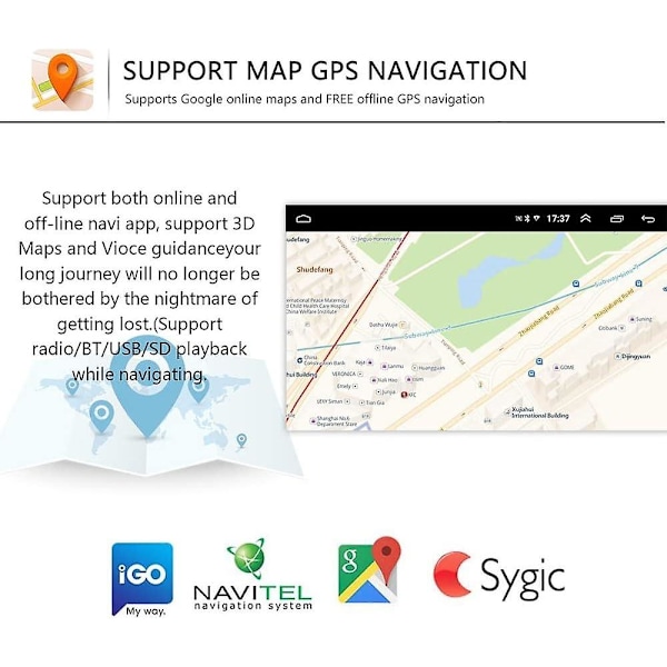 Bilradio Bilstereo Huvudenhet 7'' Kapacitiv Pekskärm Bil Multimedia Spelare GPS för Ford Focus