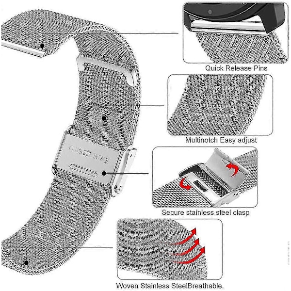 Snabbfäste Klockarmband. Mesh Vävda Metall Klockarmband Spänne För Män Och