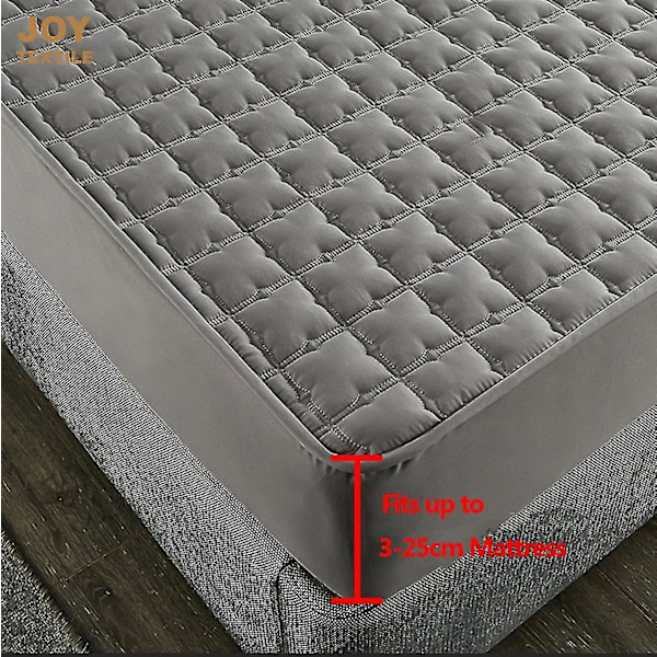 Textil Madrasskydd Modernt Tvättbart Enfärgat Sängskydd Andningsbart Quiltat King Madrasskydd Med Elastiskt Band