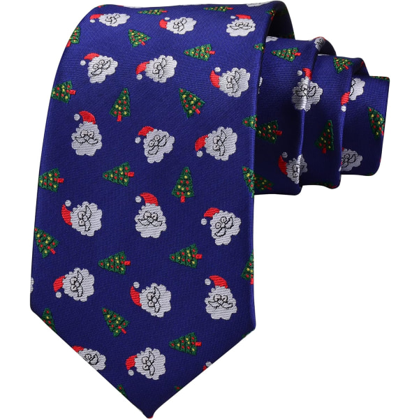 Jul slips för män Holiday Season Party Festival Slips Dark Blue/Santa Claus/Christmas Tree
