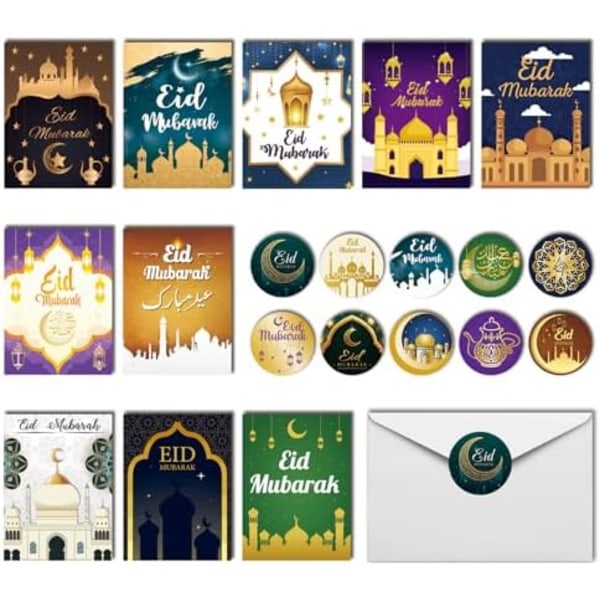 50-pack Eid Mubarak-kort, Islamiska Ramadan-kort Hälsning C