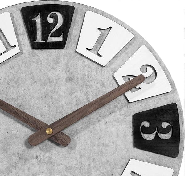 12 tum väggklocka, vardagsrum, dubbellagers kreativ klocka, enkel modern grå ihålig digital väggklocka - Grå