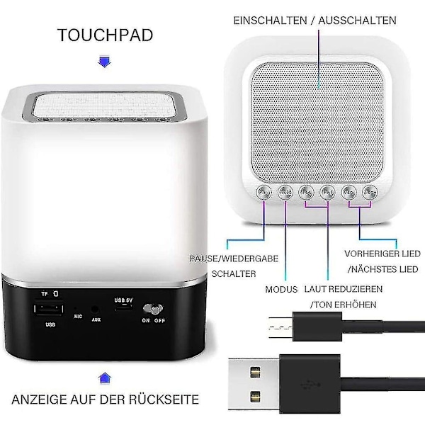 Bluetooth Högtalare Väckarklocka Med LED Touch