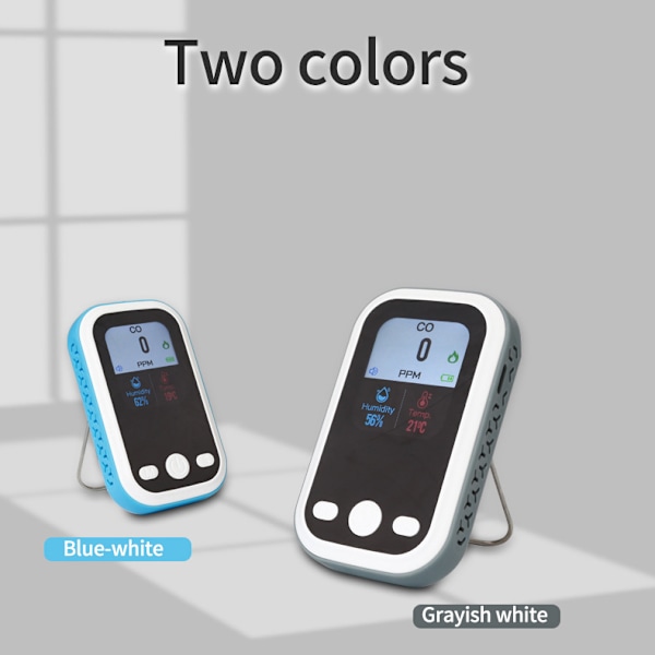 Bärbara Kolmonoxiddetektorer, CO-detektor med tydlig LCD-skärm, Mini CO-larm