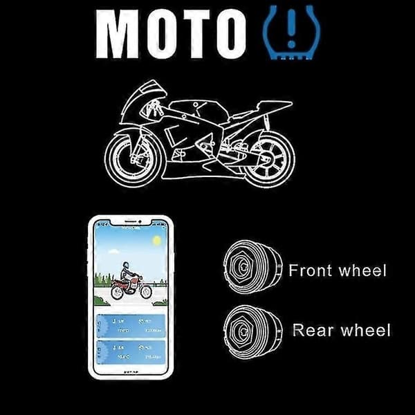 Motorcykel Bluetooth Däcktrycksövervakningssystem Tpms Mobilapp Detekterar 2 Externa Sensorer