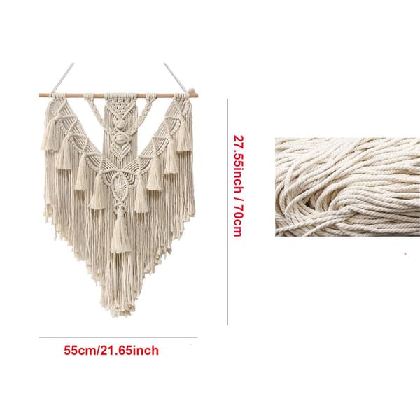 Stor Makramé Väv Tapestry Väggbonad för Sovrumsinredning