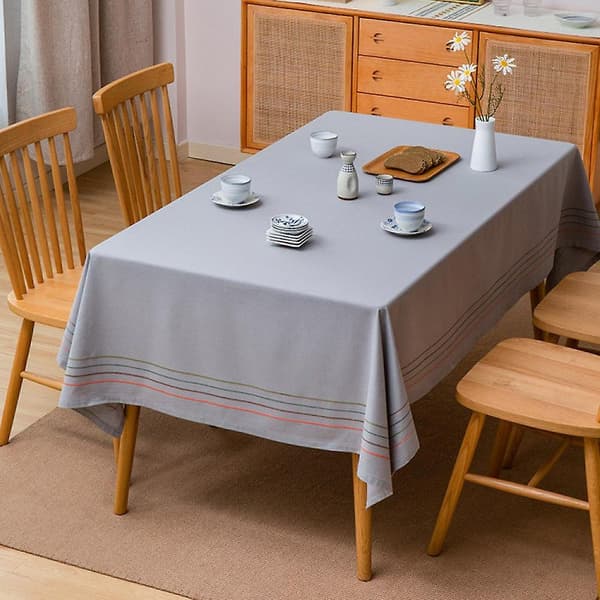 Bordsduk, hemtextil bordsduk 100% ren linne rektangulär bordsduk för vår, sommar, bröllop, inomhus, utomhus klassisk handgjord och maskin