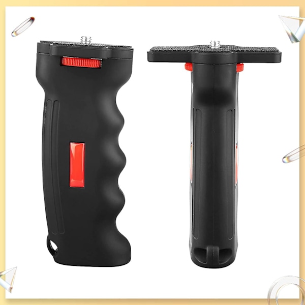 Kamerastabilisatorgrepp - Videokameragrepp med 1/4\" Skruv och Gängade Hål - Ergonomiskt DSLR-Kamerafäste - 12 x 5cm - Svart