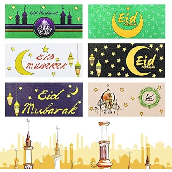 18 stycken Eid Mubarak-kuvert Ramadan Eid Mubarak Pengar och Gi Clear