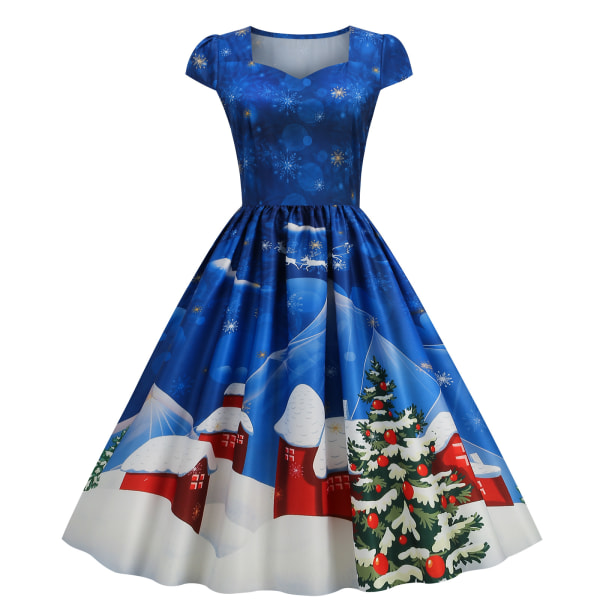 Julklänning Damklänning i europeisk och amerikansk stil Printe L