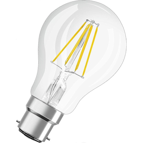 Set med 3 Standard LED Filamentlampor - B22 Sockel - 8 W Motsvarande 60 W - Varmvit 2700K