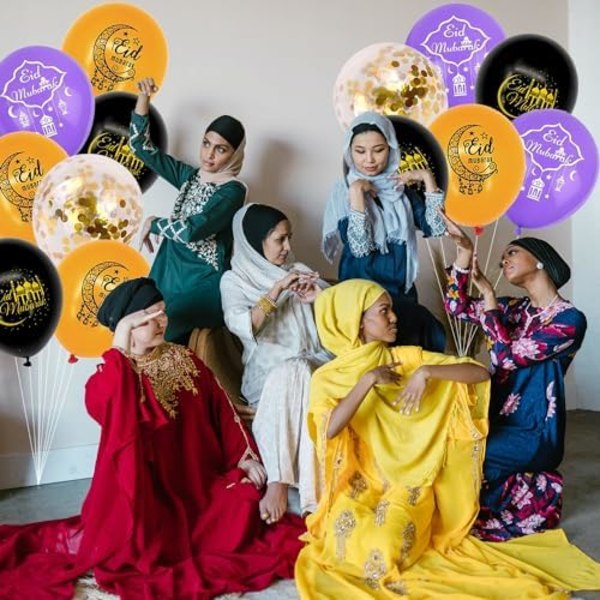 20 st Eid Mubarak-ballonger, 12-tums Ramadan Mubarak-ballonger, La