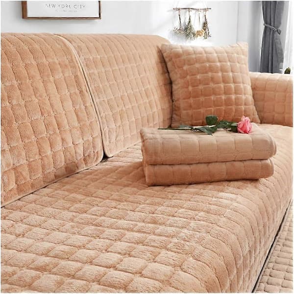 Tjockt Sofföverdrag, Flanell Halkskydd Soffskydd Möbelskydd för Vardagsrum (Camel, 70 * 180cm)