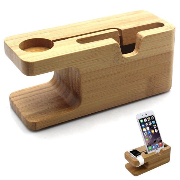 Laddningsstation i trä för Apple Watch iPhone 56, iPhone 6 Plus