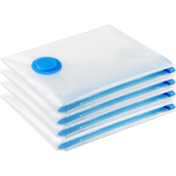 Vakuumförvaringspåsar för Kläder - 4-pack 130 x 100 cm Extra Stora Återanvändbara Vakuumförseglingspåsar med Dubbel Dragkedja för Täcken, Sängkläder