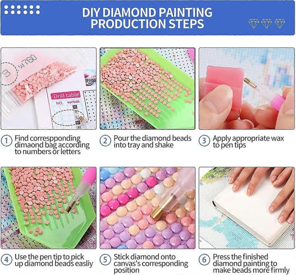 Diamantmålningskit, Diamantmålning för barn och vuxna, Komplett diamantbroderikit, 5d Diamant