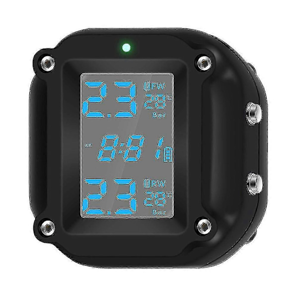 Motorcykeldäcktrycksövervakningssystem Moto Tpms Auto Bike Däcklarm Lcd Realtidsövervakare För Tw
