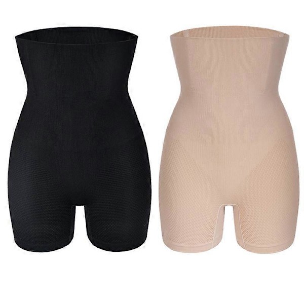 Högmidjade Tummy Control Bodyshaper Butt Lifter Boyshorts Kontrolltrosor Slimming Briefs för Kvinnor, 3XL, svart