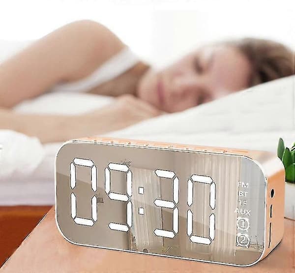 Multifunktionell LED Digital Väckarklocka, Bluetooth-högtalare, Sängbords Ljusande Elektronisk Musik