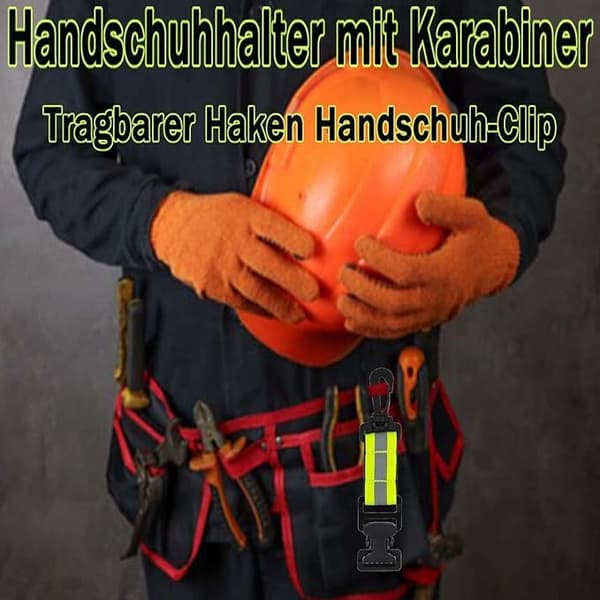 Brandmanshandskhållare, reflexrandigt handskklämma