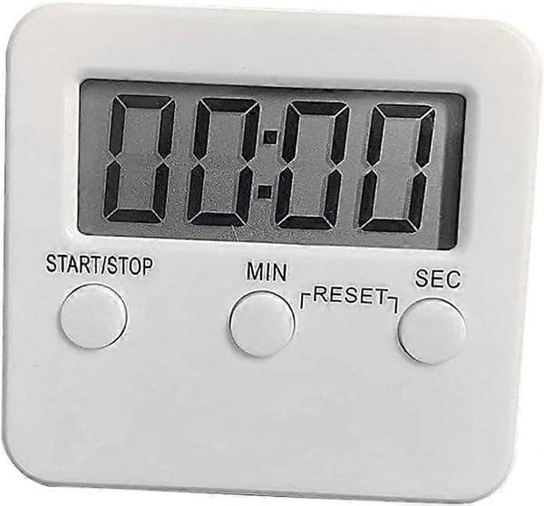 Äggklocka med Högt Alarm och Stor Display, Digital Köksklocka, Magnetisk Timer, Nedräkning, Sovklocka, Digitalt Stoppur (Vit)