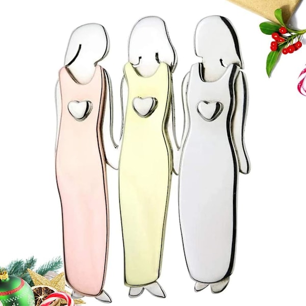 Alloy Sister Broschnål Set: 3 Systrar Klädnål Systerskap Brosch Legering Tröja Bröstnålar BFF B