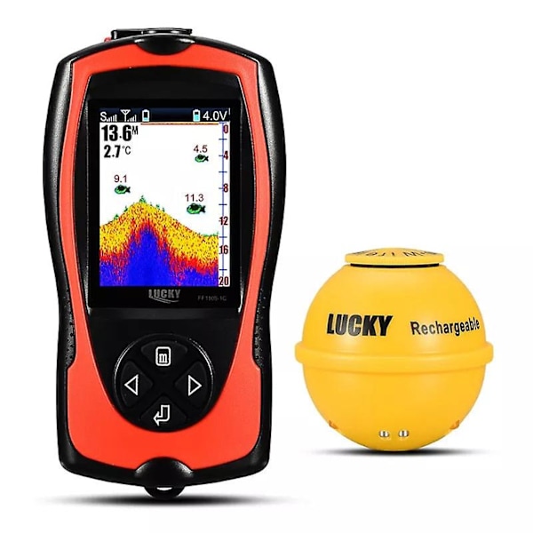 Lucky Ff1108-1cwla Uppladdningsbar Trådlös Ekolod För 45m Vattendjup Ekolod Fiske Portabel Fish Finder