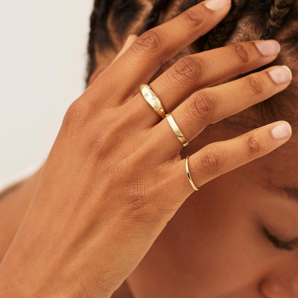 Ringar för kvinnor Trendiga Cubic Zirconia 14k guldpläterade ringar