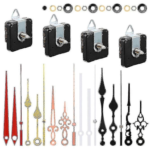 4 st Vägg Quartz Klocka Urverk DIY Mekanism Reparationsbyte