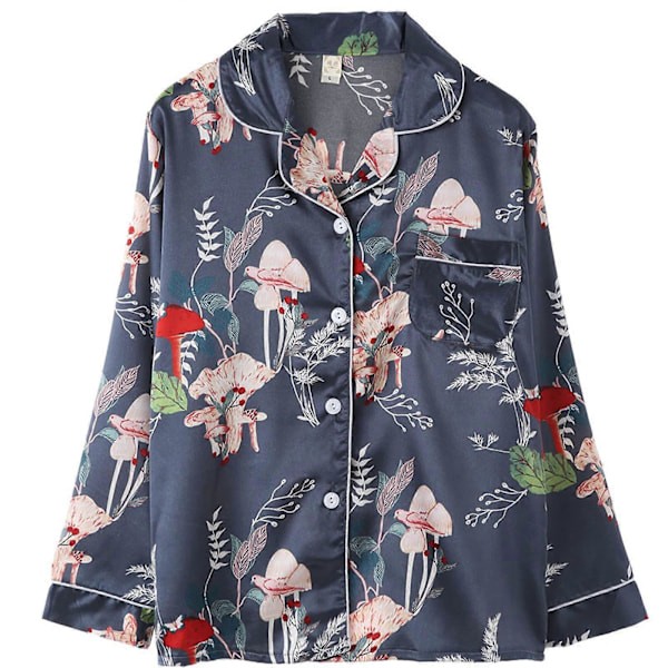 7 Delar Dam Pyjamas Set Faux Siden Pyjamas Dam Pyjamas Sovkläder Set Vår Sommar Hemmakläder Nattkläder Set Damer Bekväm Bomull GåvaMB