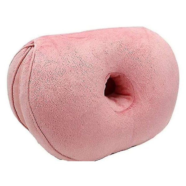 Plyschkudde Vikbar Dubbel Kudde Macaron 45x31x10cm Rosa Halv Vikt