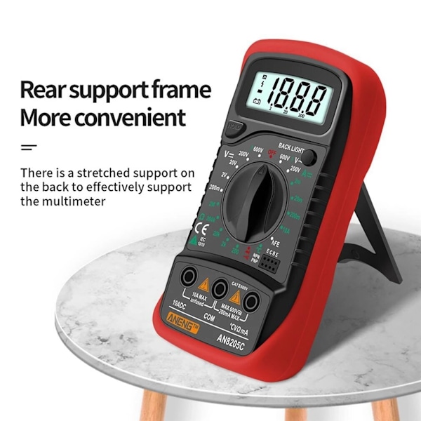 ANENG AN8205C Digital Multimeter AC DC Amperemeter Volt Ohm Testare Multimetro Med Termoelement LCD Bakgrundsbelysning