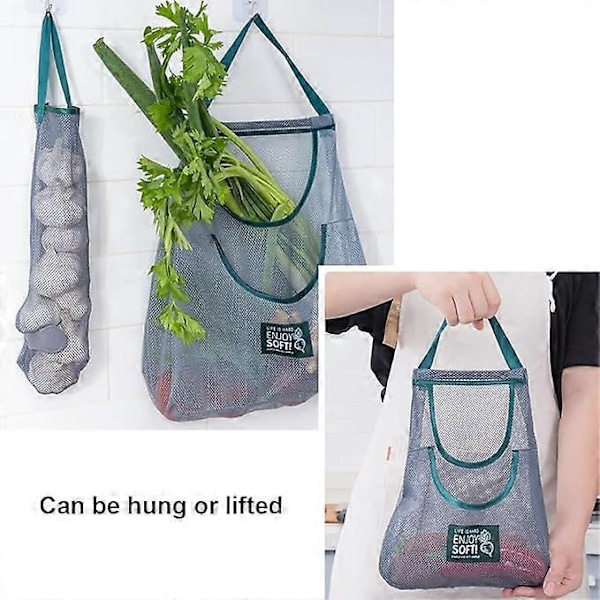 St Mesh Shopping Bag, Skräppåse, Bärbar Shoppingnätpåse, Tvättbar Nätpåse för Shopping, Frukt, Grönsaksförvaring (2 Färger)