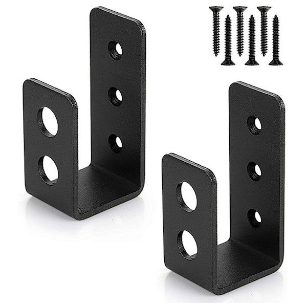 2-pack kraftiga ståldörrfästen för 2x4-dörr, U-form