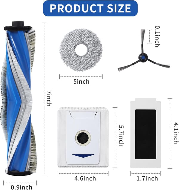 19-delars tillbehörsset för Ecovacs Deebot T30 Omni / T30 Pro Omni