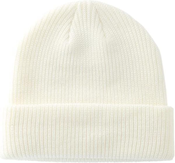 Stickad mössa för män kvinnor varma vinterhattar uppvikta mössor skull cap akryl watch hat vit