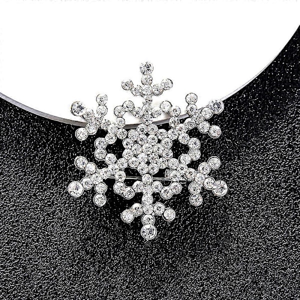 Snöflingebroscher, Strass Snöflinga Blombroscher, Bröllopsbroscher för Brudar, Kristallslagsnålar för Kvinnor, Klänningskläder, Guld och Silver, 2