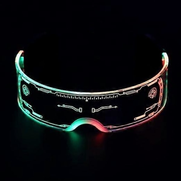 Cyberpunk Glasögon, LED-glasögon, Futuristiska Elektroniska Lysande Glasögon, Färgglada Lysande Glasögon, C