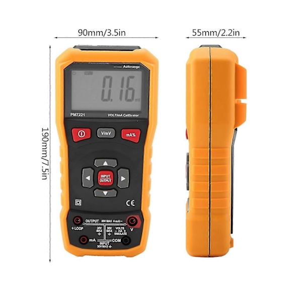 Pm7221 DC spänning och ström digital kalibrator 0-10v 0-24ma